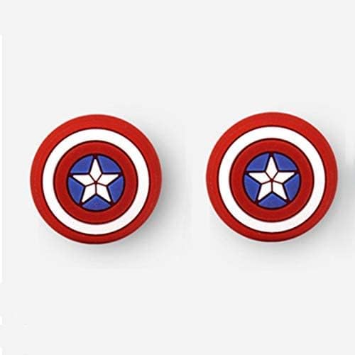 Silikon-Daumengriffkappe für PS5, PS4, PS3, Xbox 360, Xbox One Switch Pro, Wii U Controller (Captain America) von QueenDream