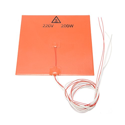 200 x 200mm 220V 200W Silicone Rubber Heating Heater Pad Cover Sheet with Adhesive Back for 3D Printer Heated Bed von Sun3Drucker
