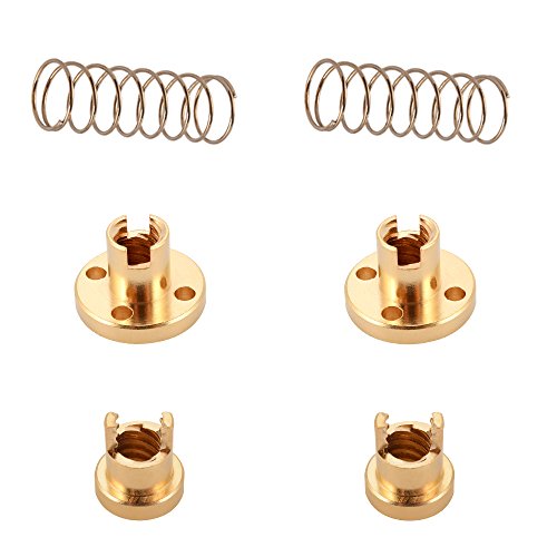 2pcs T8 2mm Lead Anti Backlash Spring Loaded Brass Nut for 2mm Acme Threaded Rod Screws 3D Printer von Sun3Drucker