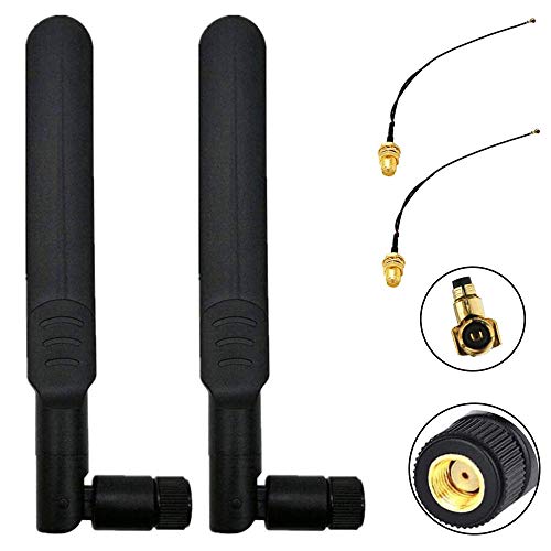 Sun3drucker 2 STK 8dBi WiFi RP-SMA Männlich Antenne Dual Band Drahtlose WLAN Netzwerk 2stk+ 20cm IPEX zu RP-SMA Weiblich Pigtail WiFi Kabel für NGFF M.2 WiFi/WLAN/3G/4G Karte von Sun3drucker