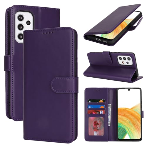 SunYoo Schutzhülle für Samsung Galaxy A33 5G mit Kartenhalter, Galaxy A33 5G, Brieftaschen-Schutzhülle für Herren und Damen, PU-Leder, Magnetverschluss, Standfunktion, Violett SunYoo Schutzhülle für Samsung Galaxy A33 5G mit Kartenhalter, Galaxy A33 5G, Brieftaschen-Schutzhülle für Herren und Damen, PU-Leder, Magnetverschluss, Standfunktion, Violett von SunYoo