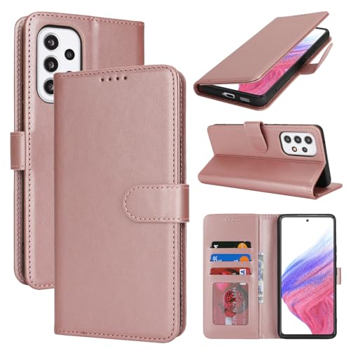 SunYoo Schutzhülle für Samsung Galaxy A53 5G mit Kartenhalter, Galaxy A53 5G, Brieftaschen-Schutzhülle für Herren und Damen, PU-Leder, Magnetverschluss, Standfunktion, Roségold SunYoo Schutzhülle für Samsung Galaxy A53 5G mit Kartenhalter, Galaxy A53 5G, Brieftaschen-Schutzhülle für Herren und Damen, PU-Leder, Magnetverschluss, Standfunktion, Roségold von SunYoo