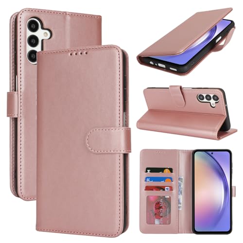 SunYoo Schutzhülle für Samsung Galaxy A54 5G mit Kartenhalter, Galaxy A54 5G, Brieftaschen-Schutzhülle für Herren und Damen, PU-Leder, Magnetverschluss, Standfunktion, Roségold SunYoo Schutzhülle für Samsung Galaxy A54 5G mit Kartenhalter, Galaxy A54 5G, Brieftaschen-Schutzhülle für Herren und Damen, PU-Leder, Magnetverschluss, Standfunktion, Roségold von SunYoo
