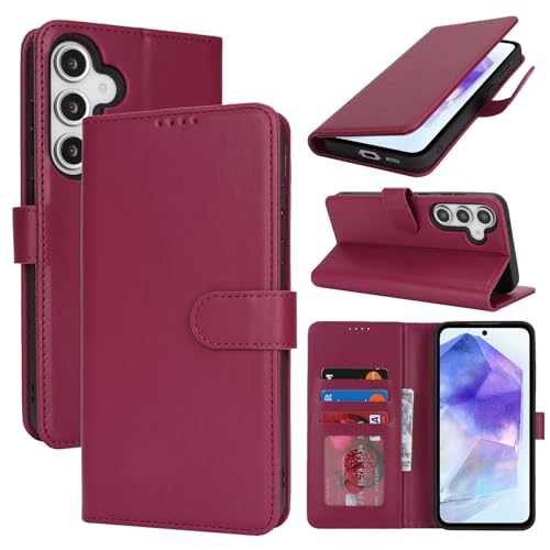 SunYoo Schutzhülle für Samsung Galaxy A55, Brieftaschenformat mit Kartenhalter, für Herren und Damen, PU-Leder, Magnetverschluss, Standfunktion, Rot SunYoo Schutzhülle für Samsung Galaxy A55, Brieftaschenformat mit Kartenhalter, für Herren und Damen, PU-Leder, Magnetverschluss, Standfunktion, Rot von SunYoo