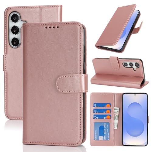 SunYoo Schutzhülle für Samsung Galaxy S25, Brieftaschenformat mit Kartenhalter, für Herren und Damen, PU-Leder, Magnetverschluss, Standfunktion, Roségold SunYoo Schutzhülle für Samsung Galaxy S25, Brieftaschenformat mit Kartenhalter, für Herren und Damen, PU-Leder, Magnetverschluss, Standfunktion, Roségold von SunYoo
