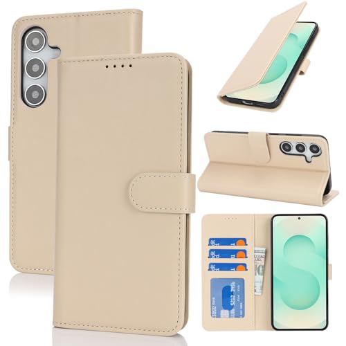 SunYoo Schutzhülle für Samsung Galaxy S25 Plus, mit Kartenhalter, Galaxy S25 Plus, Brieftaschen-Schutzhülle für Herren und Damen, PU-Leder, Magnetverschluss, Standfunktion, Beige SunYoo Schutzhülle für Samsung Galaxy S25 Plus, mit Kartenhalter, Galaxy S25 Plus, Brieftaschen-Schutzhülle für Herren und Damen, PU-Leder, Magnetverschluss, Standfunktion, Beige von SunYoo