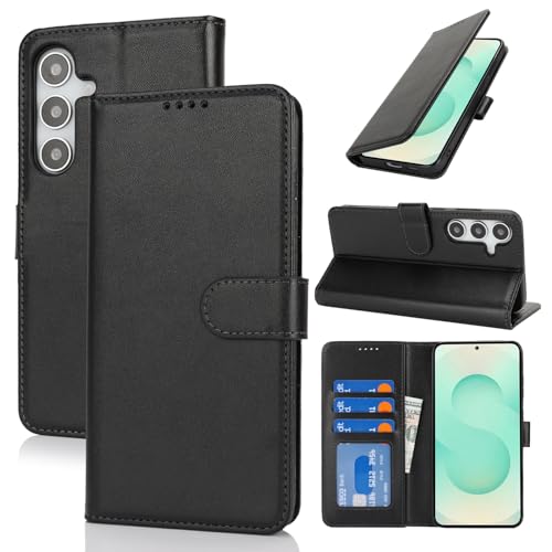 SunYoo Schutzhülle für Samsung Galaxy S25 Plus, mit Kartenhalter, Galaxy S25 Plus, Brieftaschen-Schutzhülle für Herren und Damen, PU-Leder, Magnetverschluss, Standfunktion, Schwarz SunYoo Schutzhülle für Samsung Galaxy S25 Plus, mit Kartenhalter, Galaxy S25 Plus, Brieftaschen-Schutzhülle für Herren und Damen, PU-Leder, Magnetverschluss, Standfunktion, Schwarz von SunYoo