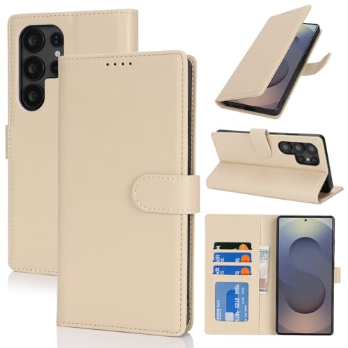 SunYoo Schutzhülle für Samsung Galaxy S25 Ultra mit Kartenhalter, Galaxy S25 Ultra, Brieftaschen-Schutzhülle für Herren und Damen, PU-Leder, Magnetverschluss, Standfunktion, Beige SunYoo Schutzhülle für Samsung Galaxy S25 Ultra mit Kartenhalter, Galaxy S25 Ultra, Brieftaschen-Schutzhülle für Herren und Damen, PU-Leder, Magnetverschluss, Standfunktion, Beige von SunYoo