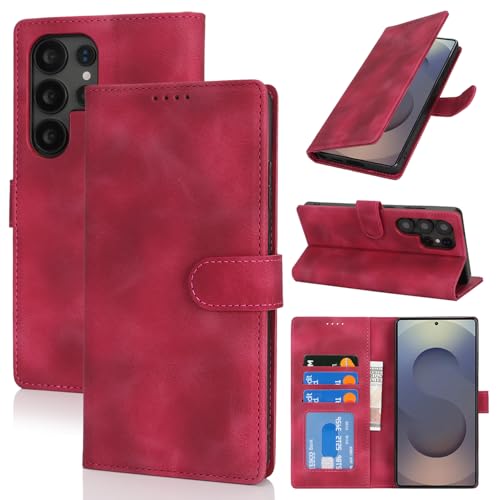 SunYoo Schutzhülle für Samsung Galaxy S25 Ultra mit Kartenhalter, Galaxy S25 Ultra Brieftaschen-Schutzhülle für Herren und Damen, PU-Leder, Magnetschnalle, Standfunktion, Rosarot SunYoo Schutzhülle für Samsung Galaxy S25 Ultra mit Kartenhalter, Galaxy S25 Ultra Brieftaschen-Schutzhülle für Herren und Damen, PU-Leder, Magnetschnalle, Standfunktion, Rosarot von SunYoo
