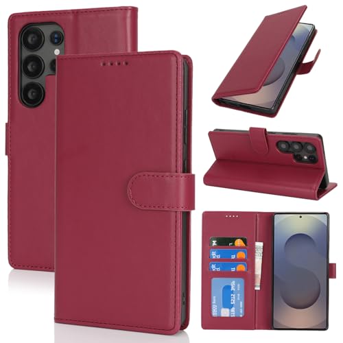 SunYoo Schutzhülle für Samsung Galaxy S25 Ultra mit Kartenhalter, Galaxy S25 Ultra Brieftaschen-Schutzhülle für Herren und Damen, PU-Leder, Magnetverschluss, Standfunktion, Rot SunYoo Schutzhülle für Samsung Galaxy S25 Ultra mit Kartenhalter, Galaxy S25 Ultra Brieftaschen-Schutzhülle für Herren und Damen, PU-Leder, Magnetverschluss, Standfunktion, Rot von SunYoo
