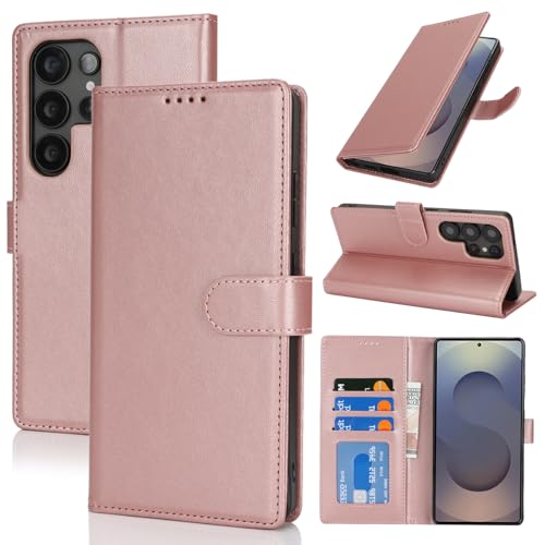 SunYoo Schutzhülle für Samsung Galaxy S25 Ultra mit Kartenhalter, Galaxy S25 Ultra Brieftaschen-Schutzhülle für Männer und Frauen, PU-Leder, Magnetverschluss, Standfunktion, Roségold SunYoo Schutzhülle für Samsung Galaxy S25 Ultra mit Kartenhalter, Galaxy S25 Ultra Brieftaschen-Schutzhülle für Männer und Frauen, PU-Leder, Magnetverschluss, Standfunktion, Roségold von SunYoo