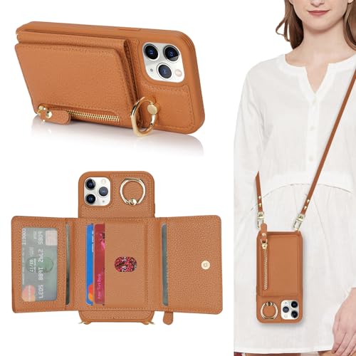 SunYoo Schutzhülle für iPhone 11 Pro Max mit Kartenhalter, Handyhülle, iPhone 11 Pro Max mit Riemen, Umhängeband, Standring, iPhone 11 Pro Max, Brieftaschen-Schutzhülle für Damen, Leder mit SunYoo Schutzhülle für iPhone 11 Pro Max mit Kartenhalter, Handyhülle, iPhone 11 Pro Max mit Riemen, Umhängeband, Standring, iPhone 11 Pro Max, Brieftaschen-Schutzhülle für Damen, Leder mit von SunYoo