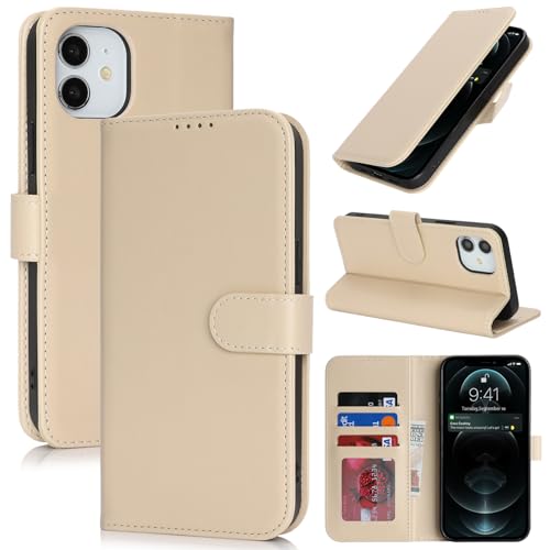 SunYoo Schutzhülle für iPhone 12, mit Kartenhalter, für iPhone 12 Pro, Brieftaschen-Schutzhülle für Damen und Herren, PU-Leder, stoßfest, Magnetschnalle, Ständer, Klapphülle, Beige SunYoo Schutzhülle für iPhone 12, mit Kartenhalter, für iPhone 12 Pro, Brieftaschen-Schutzhülle für Damen und Herren, PU-Leder, stoßfest, Magnetschnalle, Ständer, Klapphülle, Beige von SunYoo