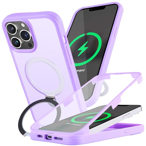 SunYoo Schutzhülle für iPhone 14 Pro mit Displayschutzfolie, kompatibel mit Magsafe, Handyhülle für iPhone 14 Pro, eingebauter Displayschutz, stoßfest, Standfunktion, Violett SunYoo Schutzhülle für iPhone 14 Pro mit Displayschutzfolie, kompatibel mit Magsafe, Handyhülle für iPhone 14 Pro, eingebauter Displayschutz, stoßfest, Standfunktion, Violett von SunYoo