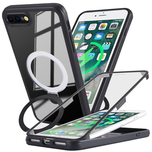 SunYoo Schutzhülle für iPhone 8 Plus mit Displayschutzfolie, kompatibel mit Magsafe, Handyhülle für iPhone 7 Plus, integrierter Displayschutz, stoßfest, Standfunktion, Schwarz SunYoo Schutzhülle für iPhone 8 Plus mit Displayschutzfolie, kompatibel mit Magsafe, Handyhülle für iPhone 7 Plus, integrierter Displayschutz, stoßfest, Standfunktion, Schwarz von SunYoo