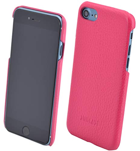 Suncase Original Backcover kompatibel mit Apple iPhone SE 3 (2022) Tasche Hülle Schutzhülle Hard Case (Floater Leder) in pink von Suncase