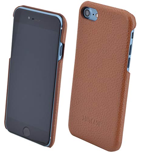 Suncase Original Backcover kompatibel mit iPhone SE 2020 Tasche Hülle Schutzhülle Hard Case (Floater Leder) in Cognac von Suncase