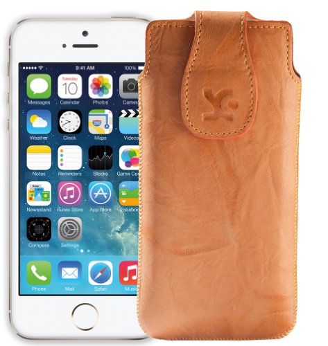 Suncase Original Echtleder Tasche für | Apple iPhone SE/iPhone 5S | Leder Etui Handytasche Ledertasche Schutzhülle Case Hülle in wash-orange Suncase Original Echtleder Tasche für | Apple iPhone SE/iPhone 5S | Leder Etui Handytasche Ledertasche Schutzhülle Case Hülle in wash-orange von Suncase