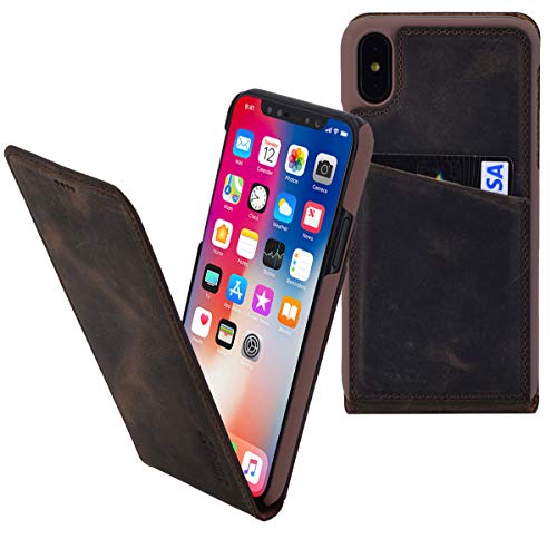 Suncase Original Flip-Style für iPhone X | iPhone XS Lederhülle Ledertasche Tasche Schutzhülle Case Cover Hülle in antik braun Suncase Original Flip-Style für iPhone X | iPhone XS Lederhülle Ledertasche Tasche Schutzhülle Case Cover Hülle in antik braun von Suncase