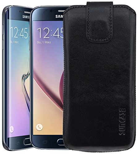 Suncase Original Samsung Galaxy S6 | Samsung Galaxy S6 Edge Tasche Leder Etui Handytasche Ledertasche Schutzhülle Case Hülle mit Zieh-Lasche Suncase Original Samsung Galaxy S6 | Samsung Galaxy S6 Edge Tasche Leder Etui Handytasche Ledertasche Schutzhülle Case Hülle mit Zieh-Lasche von Suncase