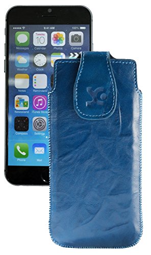 Suncase Original Tasche für iPhone 7/6 / 6S (4.7") Leder Etui Handytasche Ledertasche Schutzhülle Case Hülle/in wash-blau von Suncase