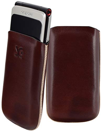 Suncase Original Tasche kompatibel mit Emporia Touch smart Leder Etui Handytasche Ledertasche Schutzhülle Case Hülle - Lasche mit Rückzugfunktion* In Braun Suncase Original Tasche kompatibel mit Emporia Touch smart Leder Etui Handytasche Ledertasche Schutzhülle Case Hülle - Lasche mit Rückzugfunktion* In Braun von Suncase