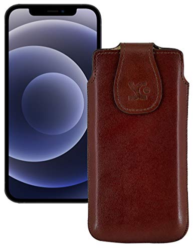 Suncase Original Tasche kompatibel mit iPhone 12 Mini (5.4") Leder Etui Handytasche Ledertasche Schutzhülle Case Hülle in braun von Suncase