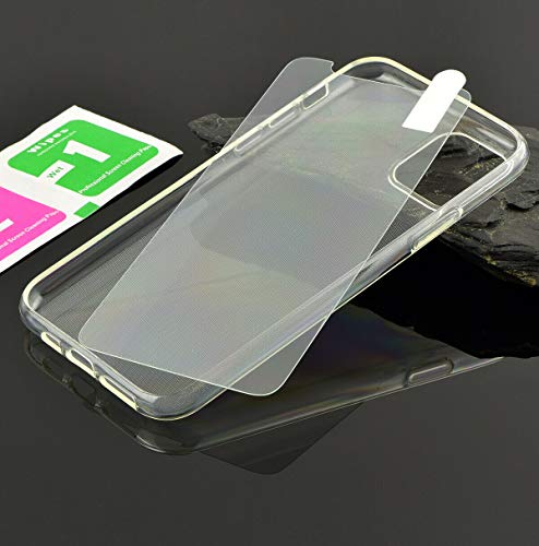 Suncase TPU Silikon Tasche kompatibel mit iPhone 12 Pro (6.1") Hülle Case Schutzhülle Handytasche Cover in transparent inkl. Folie Glas von Suncase