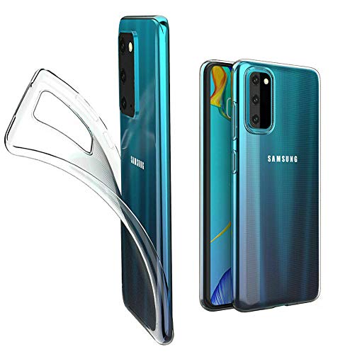 Suncase Transparent Silikon Hülle kompatibel mit Samsung Galaxy S20 FE (5G) - Stoßfest Klar Flexibel Durchsichtige TPU Case Handyhülle Schutzhülle Inkl. Folie Glas von Suncase