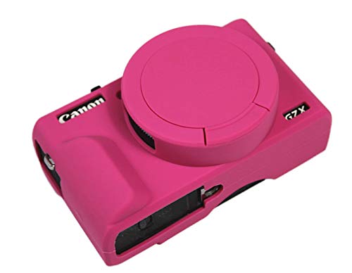 Silikon-Gel-Kameratasche für Canon PowerShot G7x Mark III Schutzgummi weiche Kameratasche Magenta von SundayZaZa