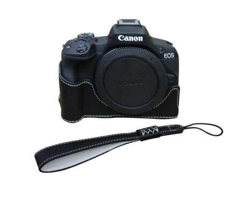 SundayZaZa Kameratasche für Canon EOS R50 (Kunstleder) mit Stativ-Design, Schwarz , Kuriertasche von SundayZaZa