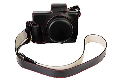 Volle Schutzunterseite Version Schutz PU Leder Kamera Fall Für Olympus OM-D E-M10 Mark 3 EM10 Mark III mit 14-42mm F3.5-5.6 EZ objektiv Schwarz von SundayZaZa