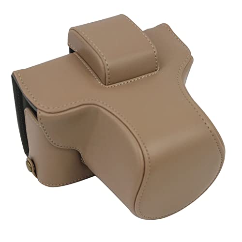 Vollschutz PU-Leder-Kameratasche mit Bodenöffnung für Nikon Z fc mit Objektiv-Kit-Set Beige von SundayZaZa