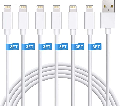 Sundix 6er Pack iPhone Ladekabel, Schnellladeleistung, Lightning to USB Kabel, Datenkabel 3FT iPhone Kabel USB Ladekabel für iPhone 14/13/12/11/XS Max/XR/X/8/7P/6/5S/SE, Mini/Air/Pro von Sundix