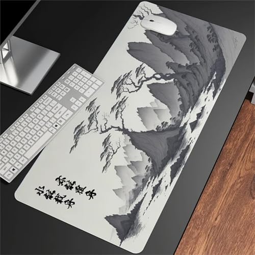 Gaming Mauspad 700x300mm Mousepad mit Anti-Rutsch Gummibasis,Glatte Oberfläche,Erweiterte XXL Tastatur Pad Große Mauspad für Schreibtisch, Laptop, Gaming Computer, Zuhause - Tintenlandschaft von Suneve