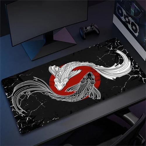 Gaming Mauspad 800x400mm Mousepad mit Anti-Rutsch Gummibasis,Glatte Oberfläche,Erweiterte XXL Tastatur Pad Große Mauspad für Schreibtisch, Laptop, Gaming Computer, Zuhause - Schwarz-weißer Koi Gaming Mauspad 800x400mm Mousepad mit Anti-Rutsch Gummibasis,Glatte Oberfläche,Erweiterte XXL Tastatur Pad Große Mauspad für Schreibtisch, Laptop, Gaming Computer, Zuhause - Schwarz-weißer Koi von Suneve