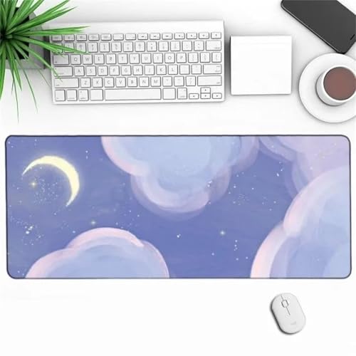 Gaming Mauspad 800x300mm Mousepad mit Anti-Rutsch Gummibasis,Glatte Oberfläche,Erweiterte XXL Tastatur Pad Große Mauspad für Schreibtisch, Laptop, Gaming Computer, Zuhause - Mondwolken von Suneve