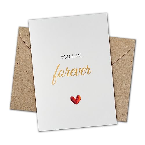 Sunflower Cards CLASSIC LINE Grußkarte mit Briefumschlag aus Kraftpapier (You & me forever) von Sunflower Cards