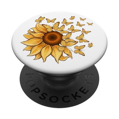 Sonnenblume und Schmetterlinge PopSockets Klebender PopGrip Sonnenblume und Schmetterlinge PopSockets Klebender PopGrip von Sunflower Phone Popper