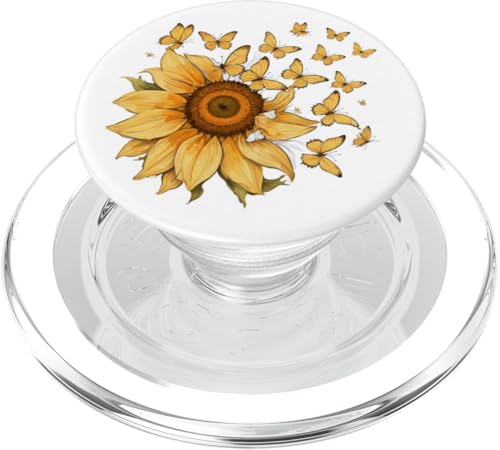 Sonnenblume und Schmetterlinge PopSockets PopGrip für MagSafe Sonnenblume und Schmetterlinge PopSockets PopGrip für MagSafe von Sunflower Phone Popper