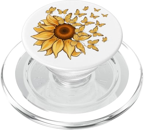 Sonnenblume und Schmetterlinge PopSockets PopGrip für MagSafe Sonnenblume und Schmetterlinge PopSockets PopGrip für MagSafe von Sunflower Phone Popper