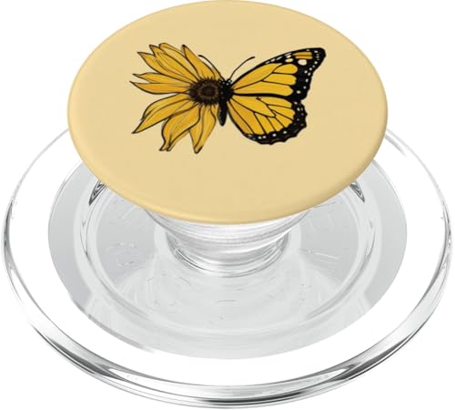 Sonnenblume und halber Schmetterling PopSockets PopGrip für MagSafe Sonnenblume und halber Schmetterling PopSockets PopGrip für MagSafe von Sunflower Phone Popper