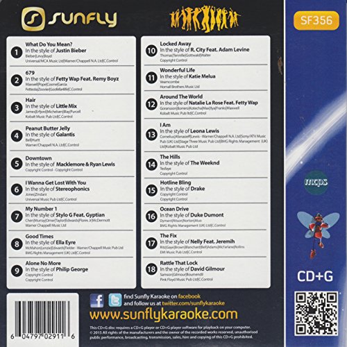 Sunfly Karaoke Chart Hits 356 - October 2015 (CD+G) SF356 [Card Wallet] von Sunfly Karaoke