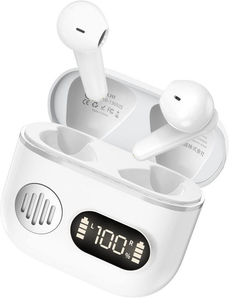 Sungive Bluetooth 5.3 Kabellose In-Ear-Kopfhörer (Schnelles Aufladen für unterbrechungsfreies Musikerlebnis, einfach zu koppeln., mit LED-Leistungsanzeige, Ladekoffer Stereo-Sound-Headset mit Mikrofon) von Sungive