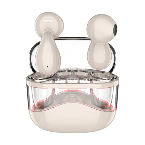 Sungive In-Ear Kopfhörer Bluetooth 5.4 TWS, unabhängige L/R Kanäle für Mono-/Stereo-Nutzung, ENC, Hi-Fi, 200 mAh USB-Ladecase, Lange Akkulaufzeit, kompatibel mit iOS/Android/Windows.(Beige) von Sungive