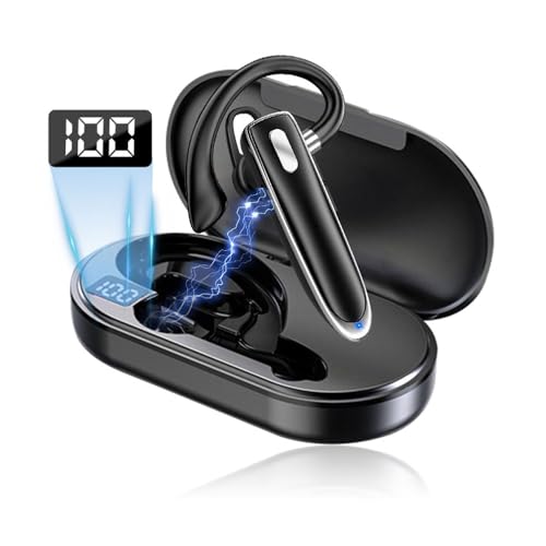 Sungive Mono Bluetooth 5.3 Kopfhörer (Links/rechts), kabelloses In-Ear-Headset mit CVC-Rauschunterdrückung, HD-Mikrofon, leicht und komfortabel, kompatibel mit iOS/Android.(schwarz) von Sungive