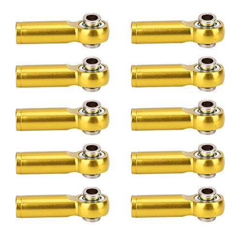 Sunicon RC Spurstangenkopf, 10 Stück, Aluminiumlegierung, M4, positives und Negatives Gewinde, Schubstangengelenk für 1:10 Modell-RC-Auto (Gold) von Sunicon