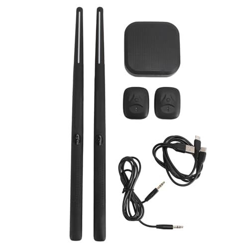 SuniconElektrisches Lufttrommel-Set, tragbares Virtual-Reality-Schlagzeug-Set, 3D-Bewegungserkennung, elektronische Trommel, Lufttrommel, Rock-Beat-Rhythmus-Stick, (Black) von Sunicon