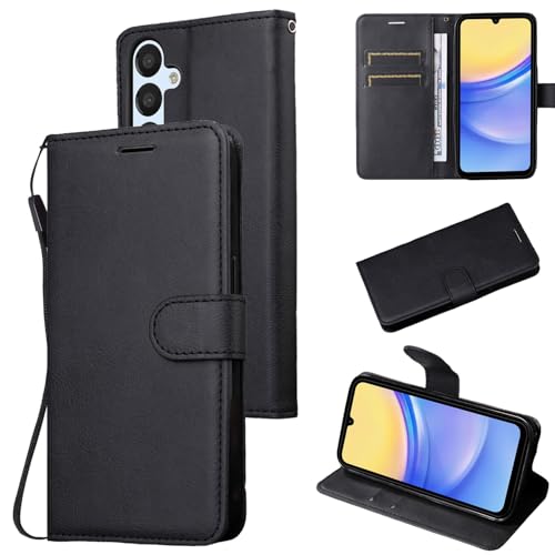 Sunily Handyhülle für Samsung Galaxy A15 5G / 4G Hülle Leder PU, RFID-Blockierung Klapphülle für Samsung A15 Hülle mit Ständer Magnet Flip Case Wallet Kartenfach 360 Stoßfeste Schutzhülle, Schwarz Sunily Handyhülle für Samsung Galaxy A15 5G / 4G Hülle Leder PU, RFID-Blockierung Klapphülle für Samsung A15 Hülle mit Ständer Magnet Flip Case Wallet Kartenfach 360 Stoßfeste Schutzhülle, Schwarz von Sunily