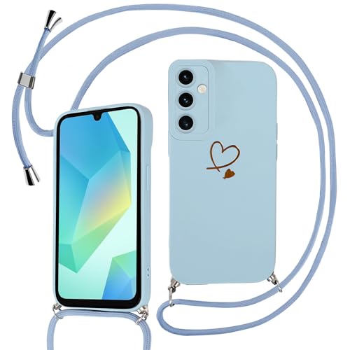 Sunily Handyhülle für Samsung Galaxy A16 4G / 5G Hülle mit Band, Handykette für Samsung A16 5G Hülle Herz Muster für Mädchen Ultra Dünn TPU Silikon Stoßfes Schutzhülle mit Kordel zum Umhängen, Blau Sunily Handyhülle für Samsung Galaxy A16 4G / 5G Hülle mit Band, Handykette für Samsung A16 5G Hülle Herz Muster für Mädchen Ultra Dünn TPU Silikon Stoßfes Schutzhülle mit Kordel zum Umhängen, Blau von Sunily